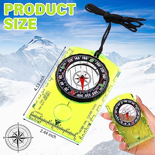 20-Pcs-Acrylic-Orienteering-Compass-Navigation-Backpacking-Compass-Hiking-Compass-Map-Reading-Compass-Professional-Boy-Scout-Compass-for-Navigation-Orienteering-and-Survival-Outdoor-Exploring-Green