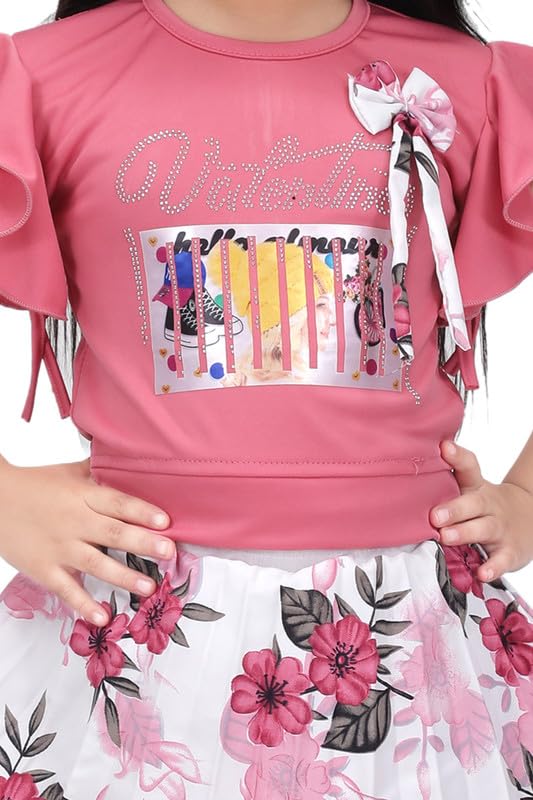 Image of SAIMINA Dresses Girls Regular Fit Printed Casual, Dailywear and Festivewear Cotton Dress Set