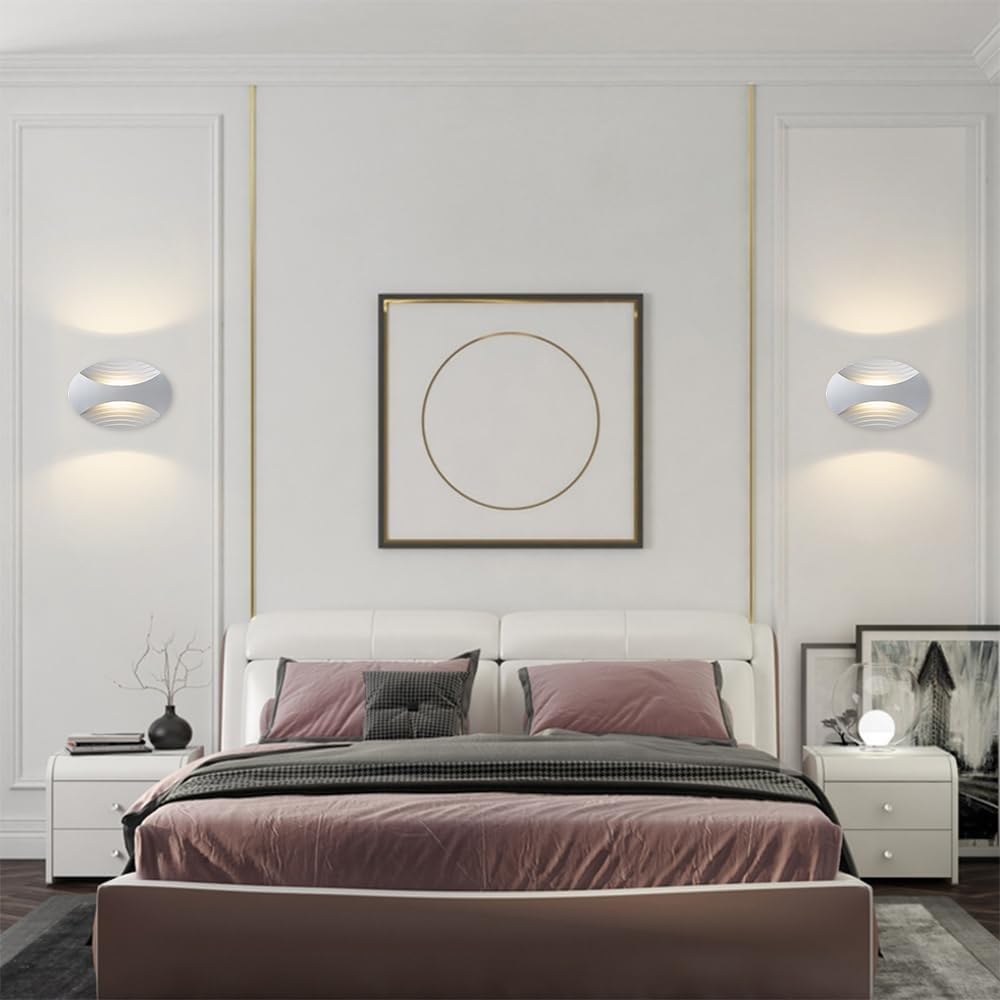 Lampka nocna LED w stylu skandynawskim, 7 W, lampa ścienna do salonu, przedpokoju, biura, sypialni, mini oprawa ścienna do wnętrz