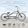 MICARGI 26” Boston-3I DS Chopper-Style Stretch Cruiser Bikes, Inter 3-Speed Rear Hub Disc Brake,Matte Black Hi-Ten Steel Frame,Polished Dual Suspension,High-Rise Cruiser Handlebar for Adults #5
