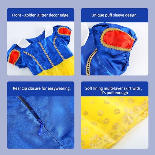 Vestido de Princesa para Niñas Disfraz 4-5T miniatura 5