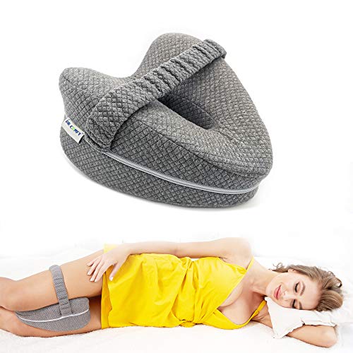 Knee Pillow,Dr. Comfy Orthopedic Memory Foam Leg Pillow for Hip Pain Sciatica, Leg