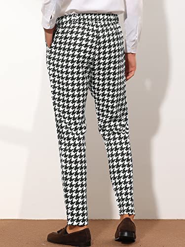 Lars Amadeus Houndstooth Dress Pants for Men's Big and Tall Regular Fit Plaid Checked Trousers3