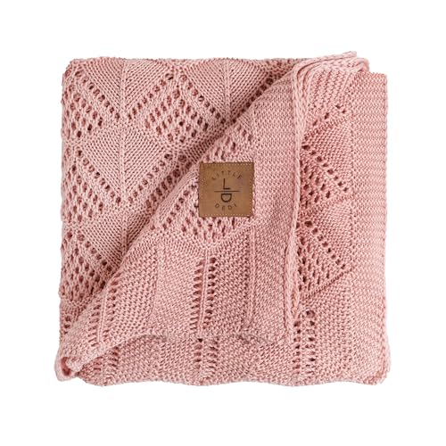 Image of Hypoallergenic Baby Blanket - 30x40 Inches Pink, Oeko-TEX Certified, Thermal-Regulating, Silky Soft Knit for Girls & Boys - Swaddle, Toddler, or Receiving Blanket