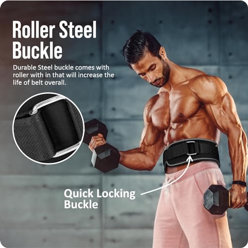 Image of Vector X Level Up 5 Inch Weight Lifting Gym Belt Quick Locking Gym Belt Fitness Weightlifting Belt for Squats, Weightlifting and Strength Training (Black,XL)