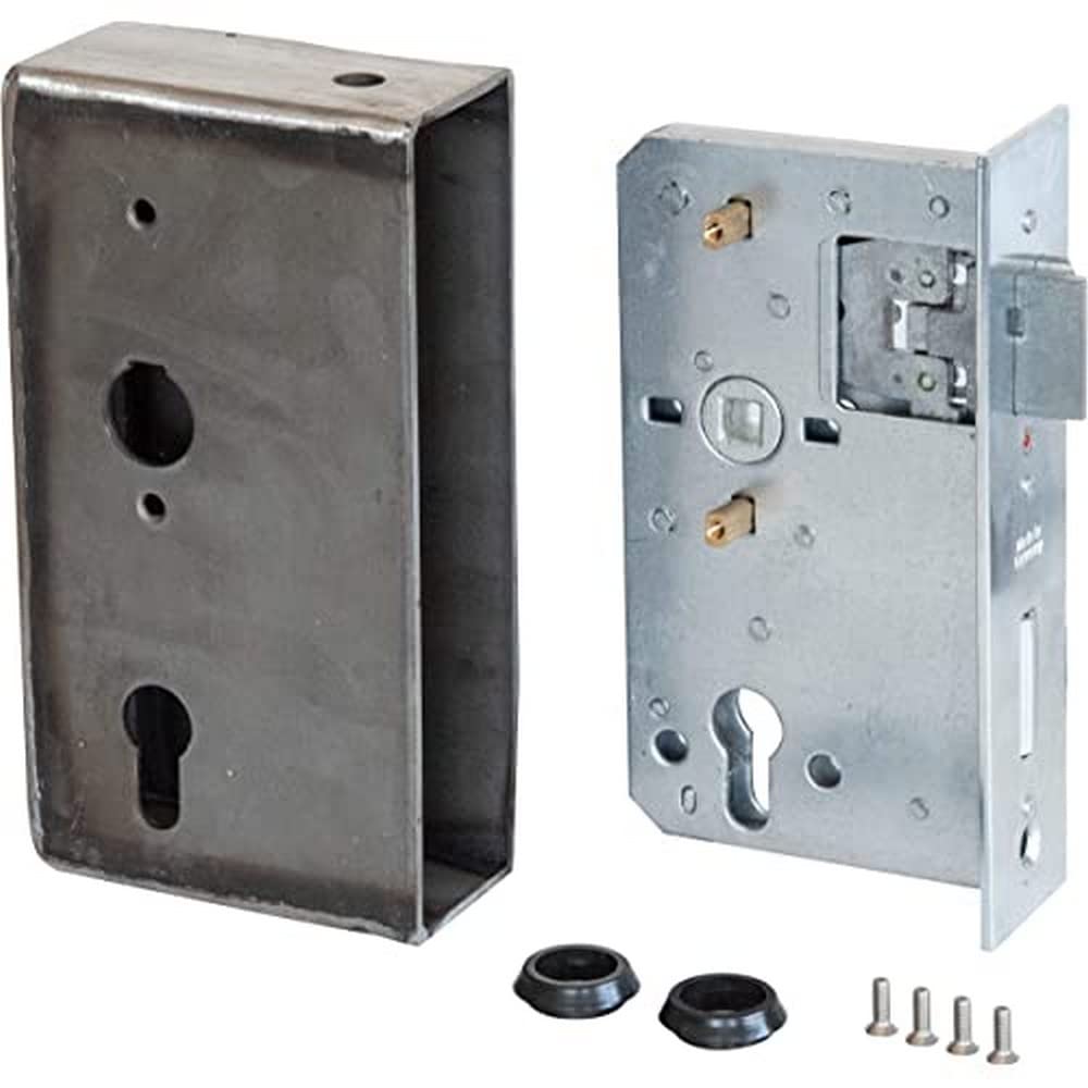 Alberts Steel Colour Gah- 412067 Lock Casing Raw Steel With Galvanised Lock Backset 60 Mm Spacing 72 Mm Depth 60 Mm