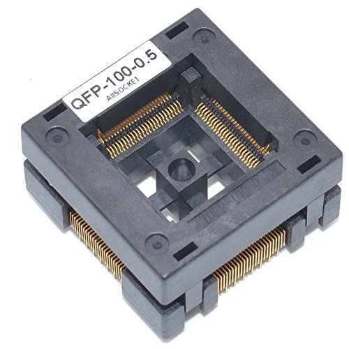 qfp100-05 socket ic burn-in tesing socket otq-100-05-09 05mm pitch 14x14mm ic dimension open-top socket soldering versionqfp100