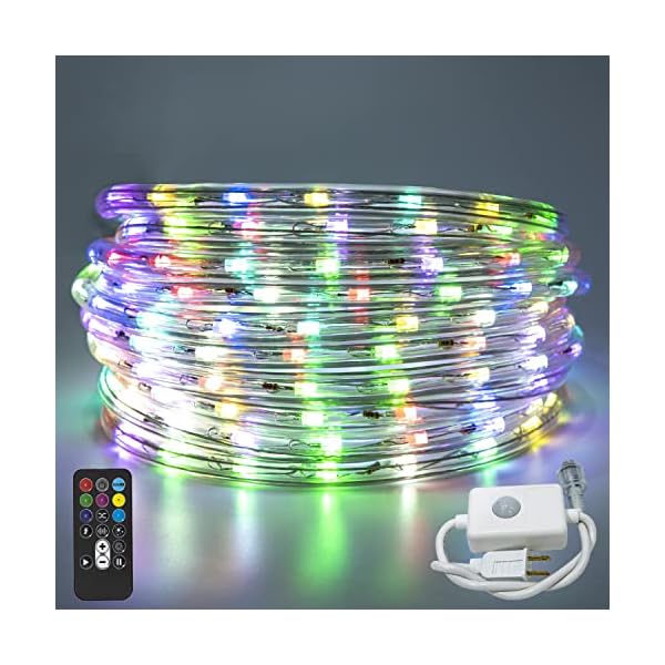 Goutong led rope lights,110v,waterproof,connectable, power socket connector fuse holder, indoor/outdoor use, ideal for backyards, decorative lighting