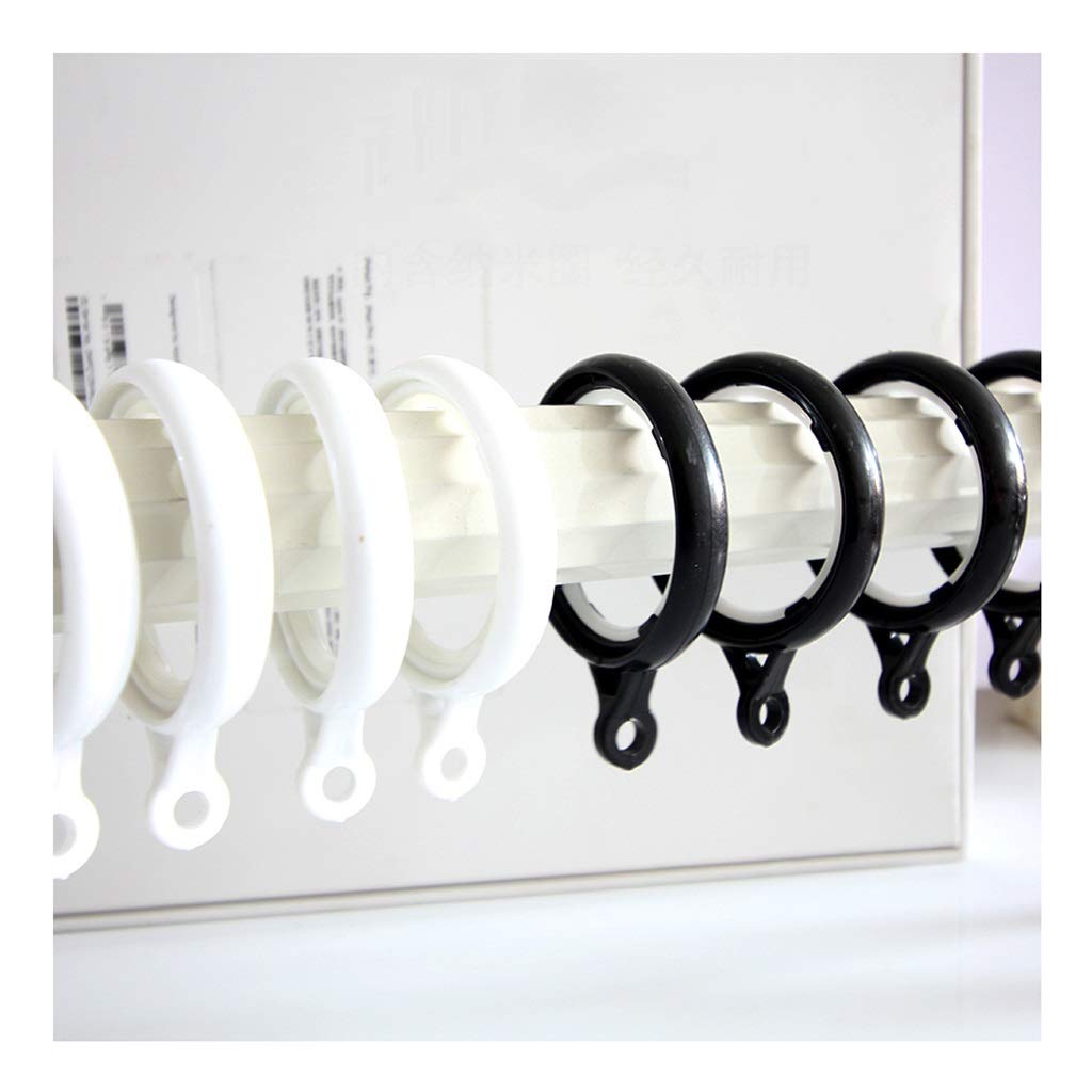 Anelli per tende Anelli per tende in plastica Anelli per ganci per tende Accessori per tende Anelli rotondi per tende Anelli per appendere 20 per gruppo (bianco e nero) Anelli per tende da doccia (bia