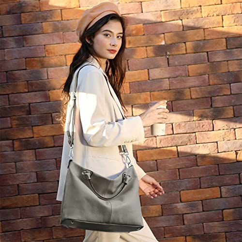 Image of Kattee Women's Soft Genuine Leather Tote Bag, Top Satchel Purses and Handbags