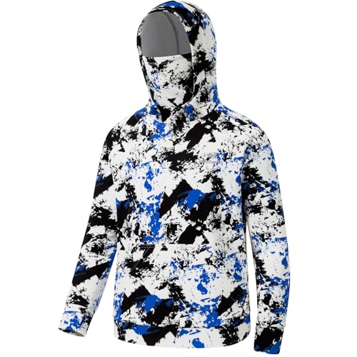 BASSDASH Youth Fishing Fleece Hoodie with Mask Water Resistant Kids’ Performance Sweatshirt FS18Y