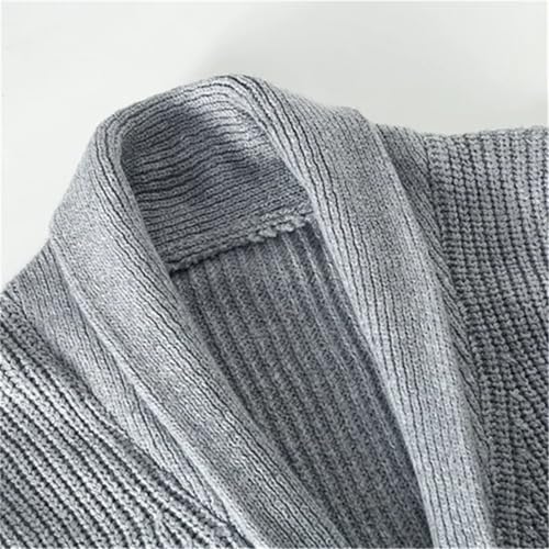 Men's Sweaters Turn Down Collar Knitted Cardigan Solid Single Breasted Casual Knitwear Sweatercoat 6