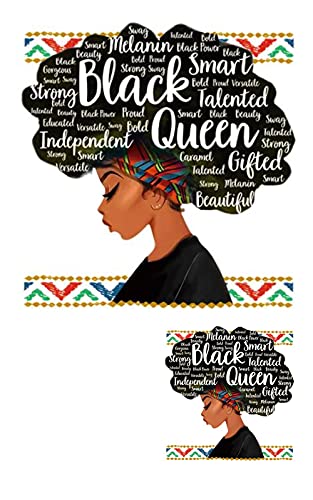 World of Patches 2 Pcs Black Queen Trendy Heat Print Iron on Deals for Clothing Design Iron on Patches for T-Shirt Hoodie Pillow Iron on Thermal Transfer (Big -Small) (Black Queen)