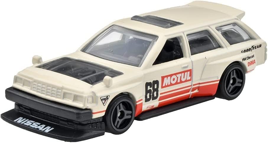 Amazon.com: Maxima Wagon Drift Car #68 Cream with Red Stripes HW