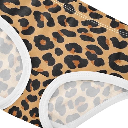 Artistic Toddler Underwear Floral 2t Cotton Panties for Girl Classic Leopard Black Spots Tan Kids Briefs Undies4