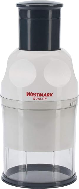 Westmark Universal Chopper, Easy Storage With Lid, Stainless Steel/Plastic, Kompakt, White/Anthracite, 11452260