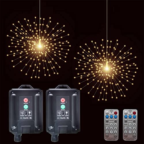 PXBNIUYA 2 Pack Starburst Sphere Lights with Remote Control,200 LED Firework Lights, 8 Modes Dimmable Waterproof Hanging Fairy Light, Copper Wire Lights for Patio Parties Christmas (Solar Powered) PXBNIUYA 2 Pack Starburst Sphere Lights with Remote Control,200 LED Firework Lights, 8 Modes Dimmable Waterproof Hanging Fairy Light, Copper Wire Lights for Patio Parties Christmas (Solar Powered)