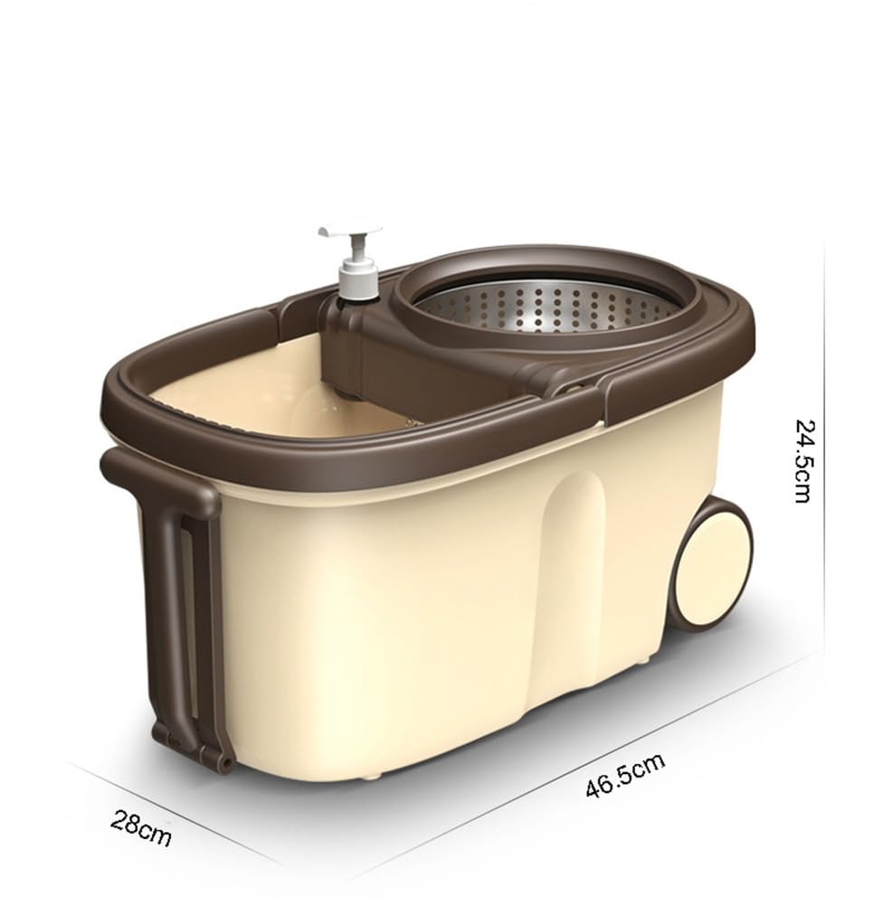 Set di mocio Rotante e Secchio con strizzatore per la casa, Piccolo mocio Rotante per la Pulizia dei Pavimenti, Utensili per la casa, 3 Panni in Microfibra per mocio