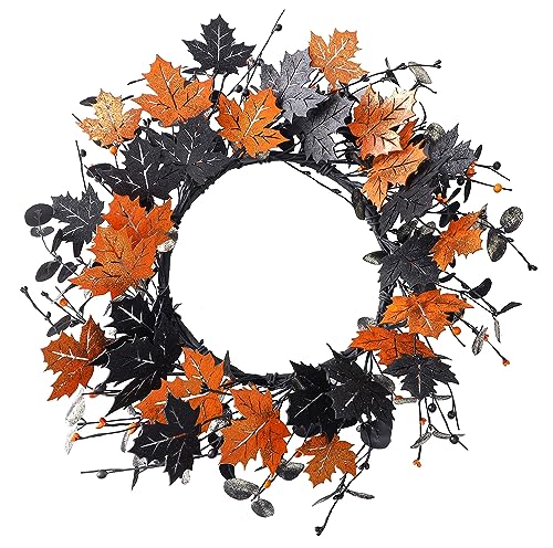 YNYLCHMX 18' Halloween Wreath for Front Door, Halloween Door Wreaths,...