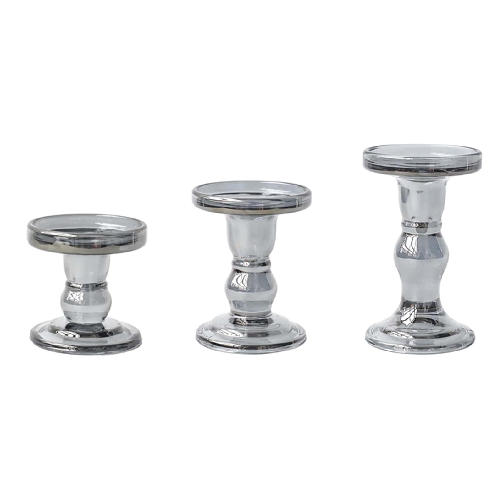 carotoe Clear Roman Styles Pillar Holders, Set of 3 Stand for Weddings and Home Ambiances Centerpieces Candlesticks