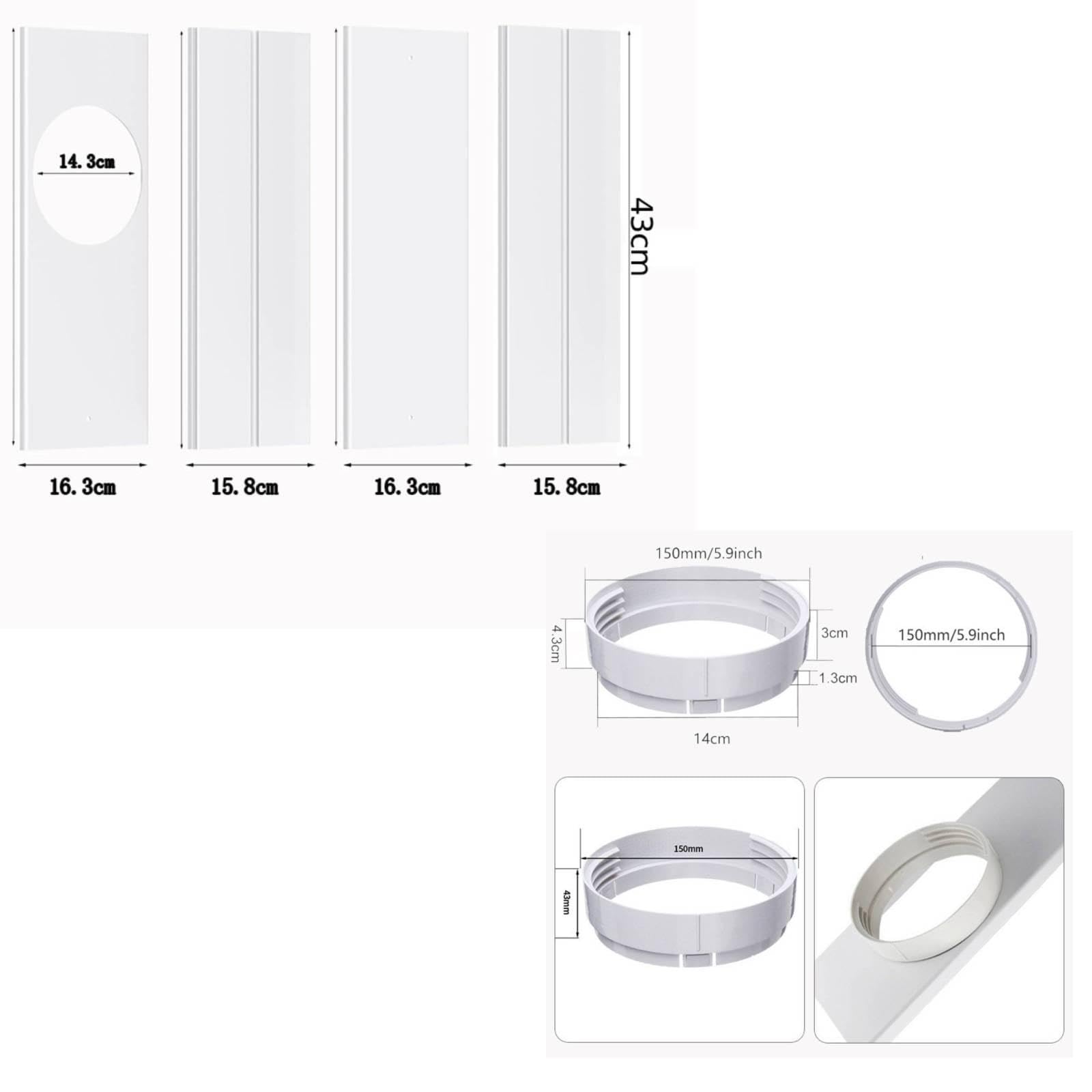 Kit de Ventilación para Ventanas de 4 Piezas Fabricado en PVC, Piezas de Reparación, Kit de Ventilación para Ventanas