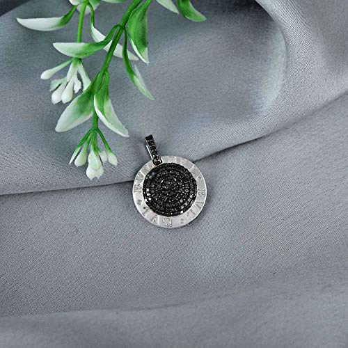 Pendentif en argent sterling 925 massif de 20,8 cts en forme de pièce de monnaie, pendentif en diamant naturel, pendentif diamant de qualité pour elle. – Image 4