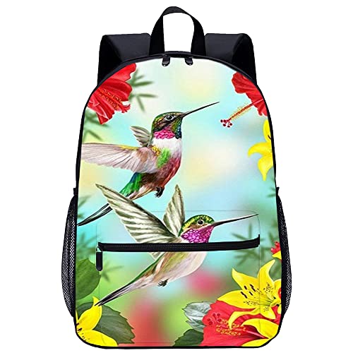 Cartable unisexe grand volume 45cm avec motif oiseaux en 3D