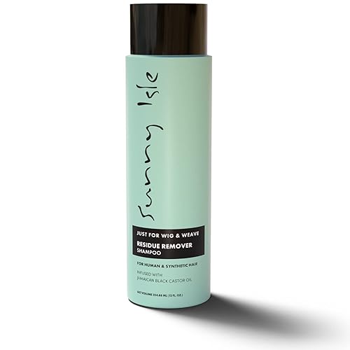 Sunny Isle Champú removedor de residuos Just for pelucas, tejidos, trenzas y extensiones, 12 onzas, para cabello sintético y natural, aloe vera,