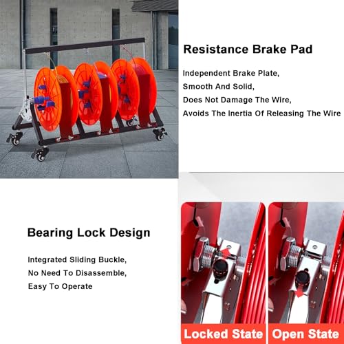Organizador portátil para cables y alambres con soporte de 4 carretes 4