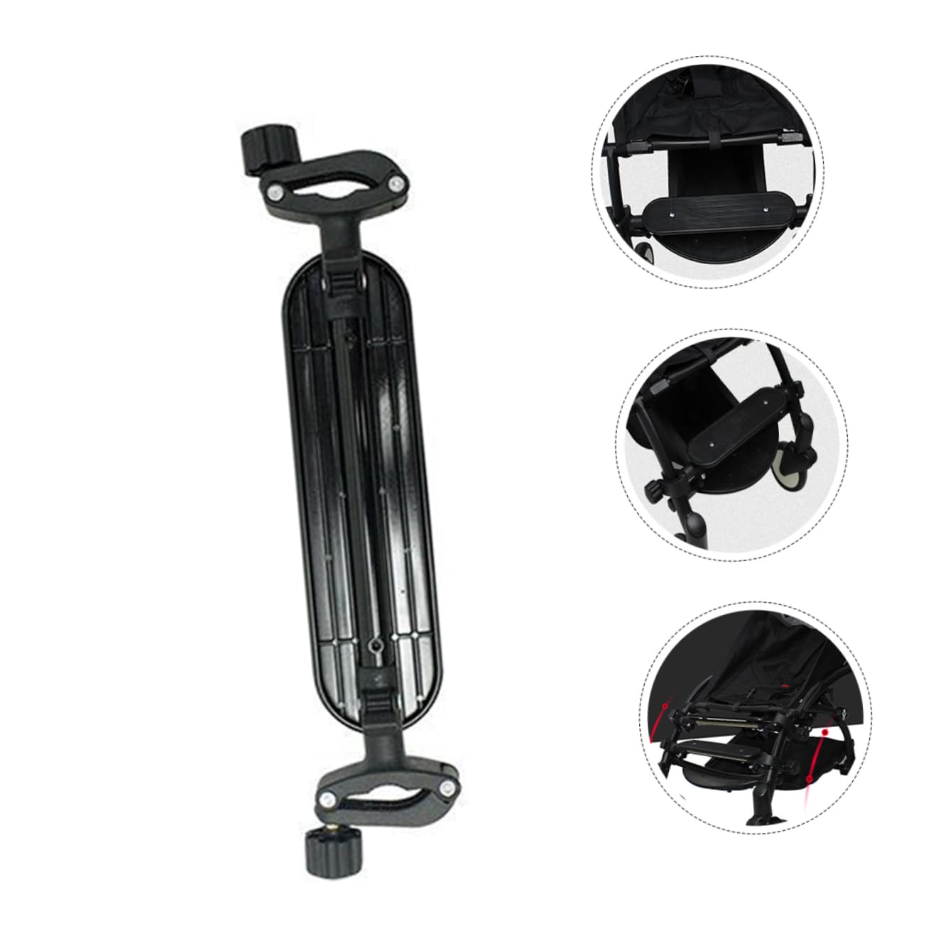Marchepied D’Extension de Poussette Réglable, Noir, Plastique