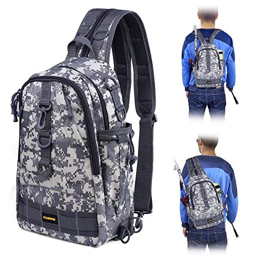 PLUSINNO Fishing Tackle Backpack Storage Bag,Outdoor Shoulder Backpack,Fishing Gear Bag,Water-Resistant Fishing Backpack with Rod Holder