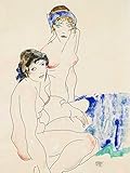  Feeling at home Stampa-su-Tela-INTELAIATA.Schiele-Egon-Cm_88_X_66-Due-Nudi-Femminili-con-l\'acqua-Ritratto-di-Donna,-Quadro-su-Tela-fine-Art-Figurativo,-Canvas-intelaiato-100% cotone-380gr