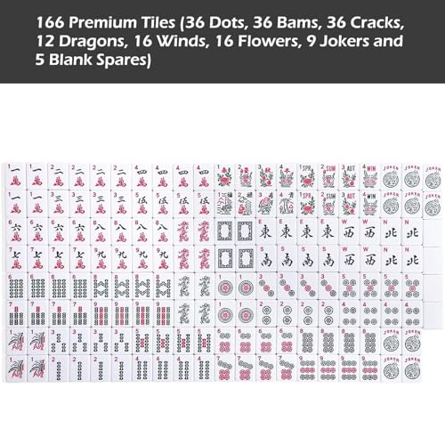 Fichas American Mahjong con Bolsa de Transporte, 166 piezas miniatura 5