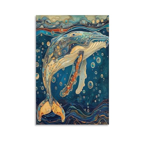 Toile baleine grand format pour habiller un mur vide de maison