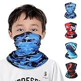 Kranchungel Kids Neck Gaiters Face Cover Balaclava Bandanas Face Covering for Children Summer Neck Gaiter 4PCS Color 1