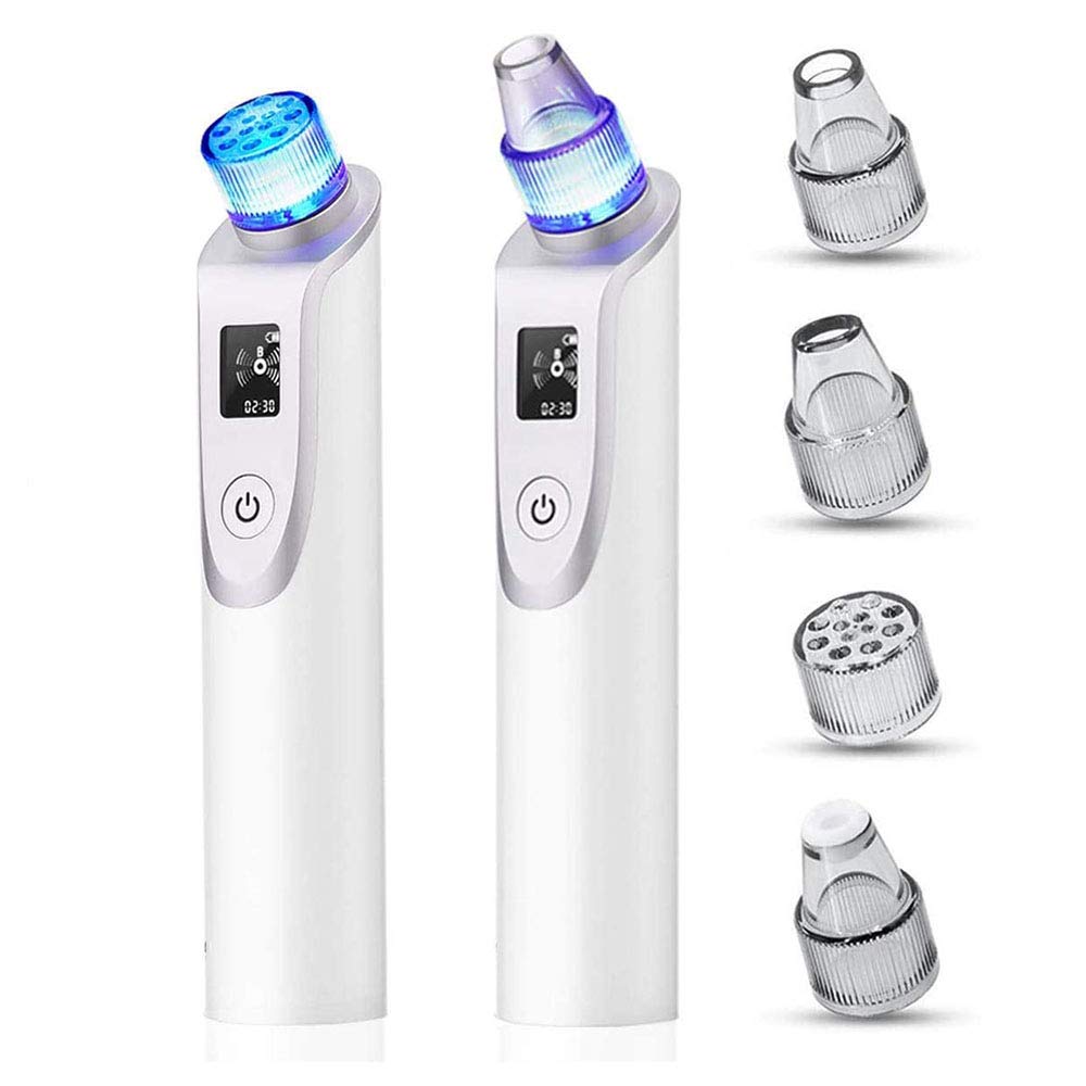 Limpiador de Poros Electrico Succionador, USB Recargable Removedor Puntos Negros con Pantalla LCD y 3 Cabezales Extraíbles