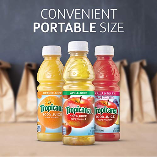Image of Tropicana 100% Orange & Apple Juice Variety Pack, Single Serve, 10 Fl Oz Bottles (Pack of 15) - Real Fruit Juice, Vitamin C Rich, No Added Sugars, No Artificial Flavors