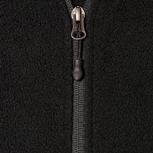 Amazon Essentials Damen-Fleecejacke, Klassische Passform, Durchgehender Reißverschluss, weiche Fleecejacke (erhältlich in Übergröße), Schwarz, Größe L