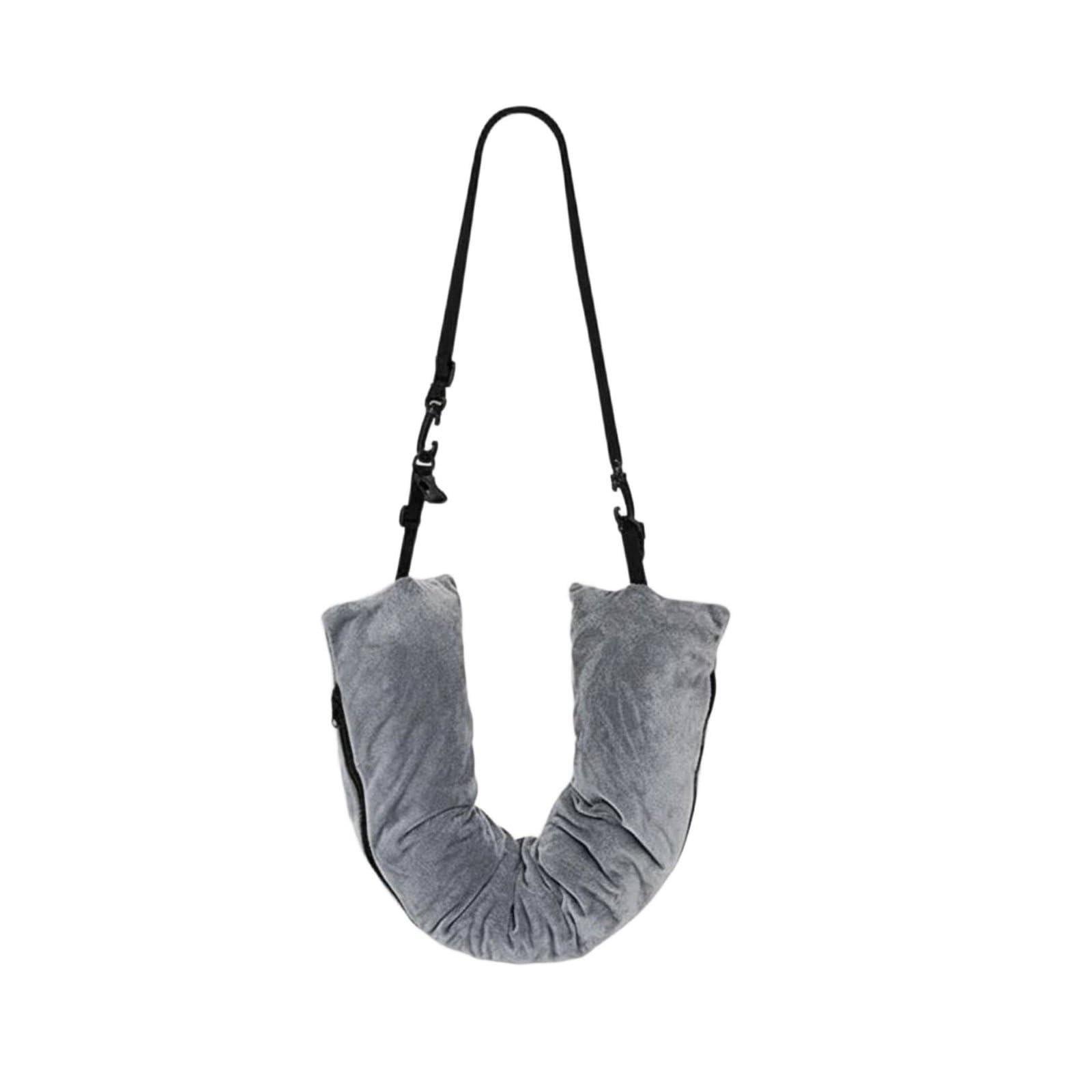 MERISHOPP Two-in-One-Purpose Design Fillable Travel Pillow Case Multi-Functional Fillable Travel Pillow Space Saving U-Shaped Clothes Bag Lightweight for Camping, Hiking, Gray-image-27
