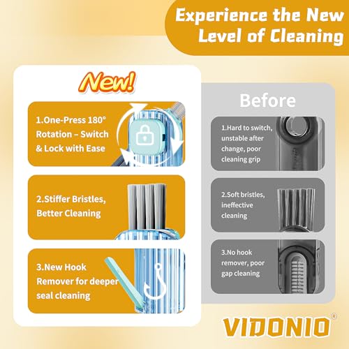 Image of 3Pcs 4 in 1 Cup Lid Gap Cleaning Brush Set,Multifunctional Crevice Cleaning Brush for Bottle,Multipurpose Bottle Cleaner with Compact Design Tiny Silicone Cup Holder Cleaner Tool,Kitchen Gadgets