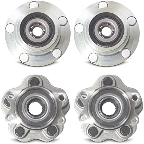 Tomegun 4 to 5 Lug Wheel Hubs Bearing Conversion Set of 4 (Front/Rear) Compatible with 89-94 Nissan 240SX S13