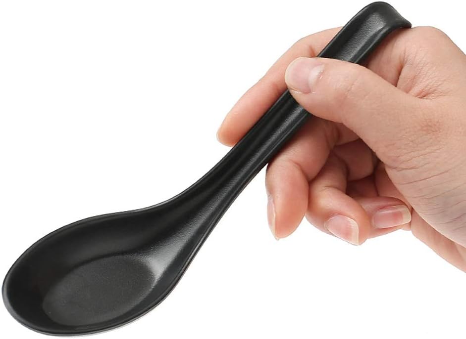 Soup Ladle - Spoons Black Home Soup Spoons Hook Handle Ladle Eating Spoon for Kitchen Dining Dessert Soups Restaurant Supply Gravy Ladle/C/a
