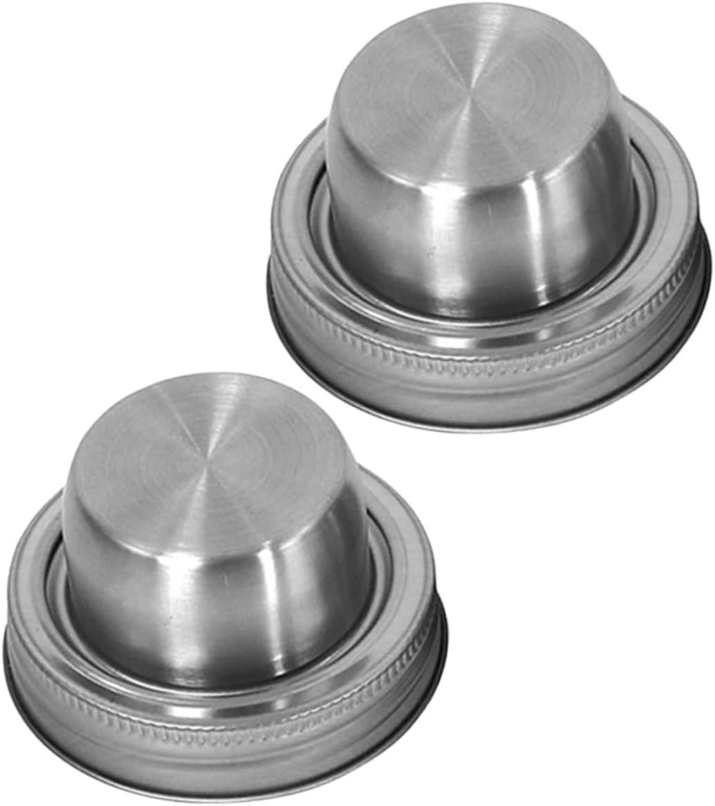 PartyKindom 10pcs Stainless Steel Jar Shaker Caps Versatile Cocktail Shaking Lids Convenient Spice Dispenser Flour Sifter for -term Use Easy to Clean and Design