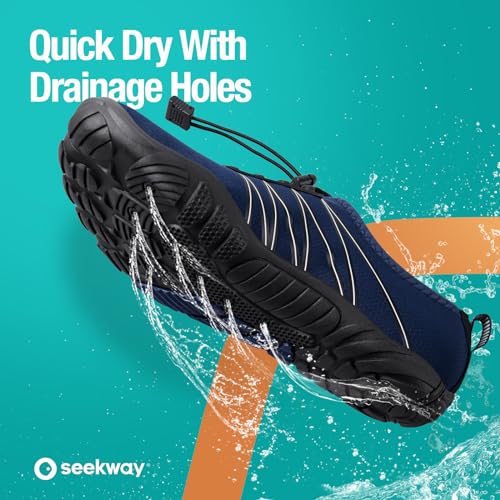 Image of SEEKWAY Mens Womens Water Shoes Quick-Dry Aqua Sock Barefoot Athletic Sports Shoes for Outdoor Beach Swim surf Walking Diving Boating Hiking Pool