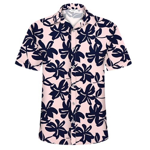 Image of Hawaiian Shirt for Men Tropical Shirts Summer Beach Button Down Short Sleeve Luau Aloha Floral Cruise Vacation Outfit 2026