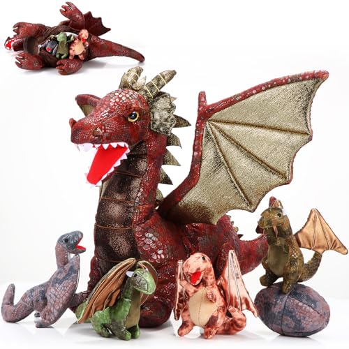 Peluche dragon 40 cm avec rangement intégré pour éviter de perdre les jouets