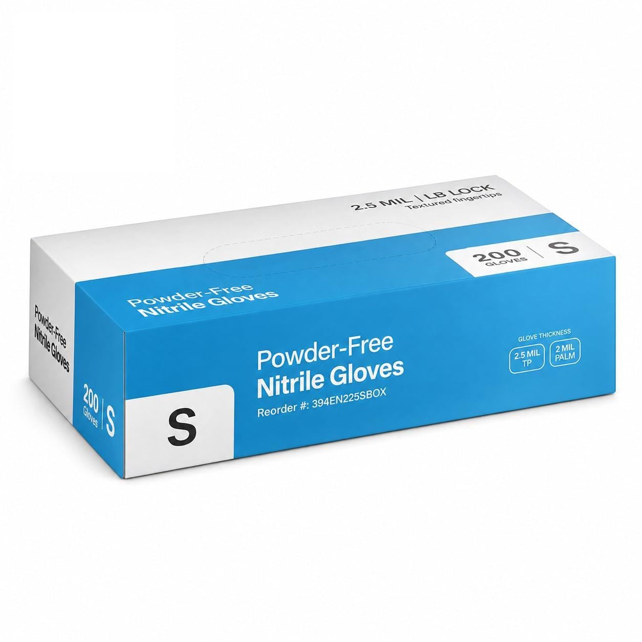 Black Disposable Nitrile Gloves 2.5 Mil Small 2000/Case by Glownary – Large, Vinyl, Blue, Pack of 2000, Model 394en225scase
