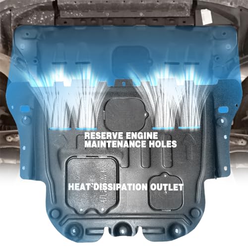 Image of Front Engine Splash Shield Fit for VW Jetta 2019 2020 2021 2022 2023 2024 Engine Case Guards Suitable for VW Jetta GLI 2019-2023 Under Engine Cover Mud Flaps Directly Replace Original One Black