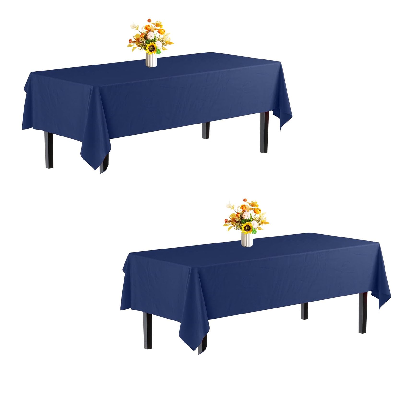 Tovaglia blu 220 x 150 cm per 10 persone - Poliestere impermeabile facile da pulire perfetta per uso domestico o ristorante - ed elegante decorazione da pranzo