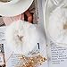 2 PCS White Faux Rabbit Fur Fuzzy Scrunchies - Fluffy Elastic Hair Bobbles, Ponytail Holders, and Hair Accessories for Girls & Women